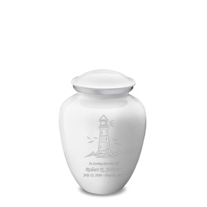 Medium Embrace White Lighthouse Cremation Urn