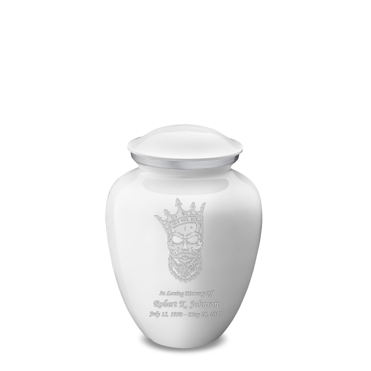 Medium Embrace White Skull Cremation Urn