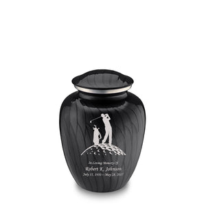 Medium Embrace Pearl Black Golf Cremation Urn