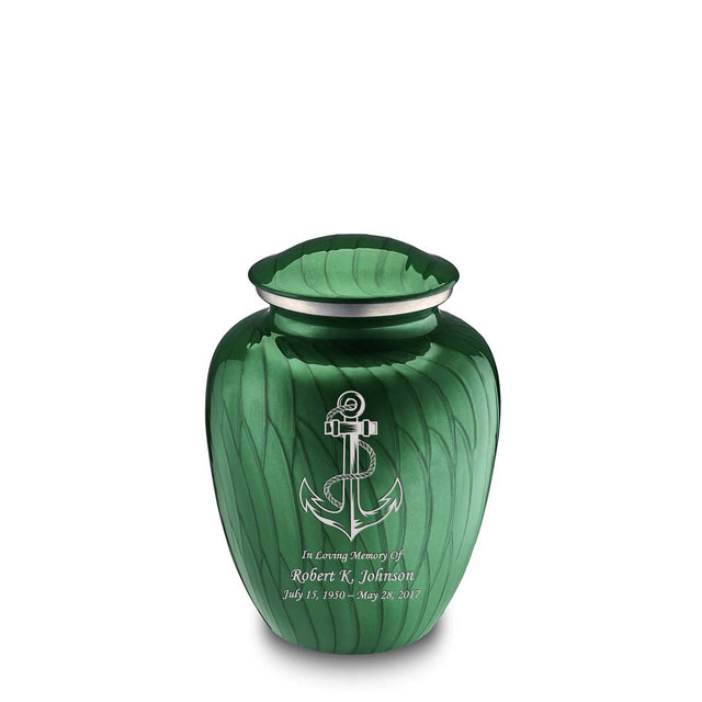 Medium Embrace Pearl Green Anchor Cremation Urn