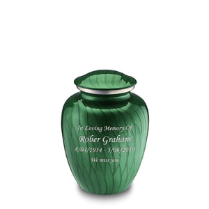 Medium Embrace Pearl Green Custom Engraved Cremation Urn