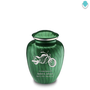 Medium Embrace Pearl Green Motorcycle Cremation Urn