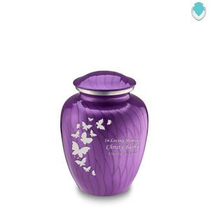 Medium Embrace Pearl Purple Butterfly Cremation Urn