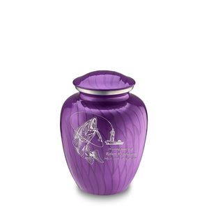 Medium Embrace Pearl Purple Fishing Cremation Urn