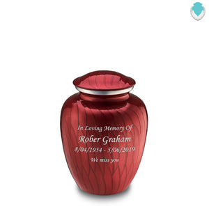 Medium Embrace Pearl Candy Red Custom Engraved Cremation Urn