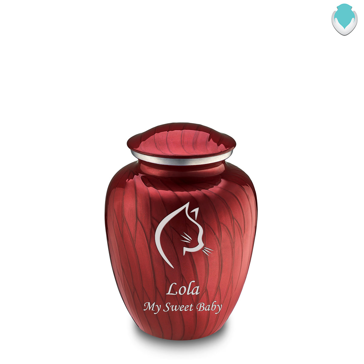 Medium Embrace Pearl Candy Red Cat Pet Cremation Urn