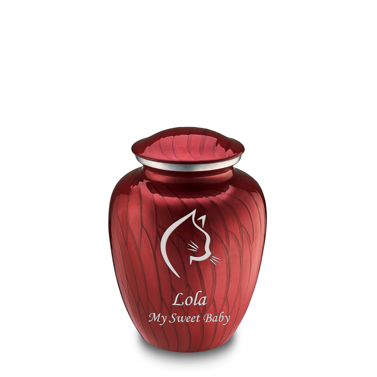 Medium Embrace Pearl Candy Red Cat Pet Cremation Urn