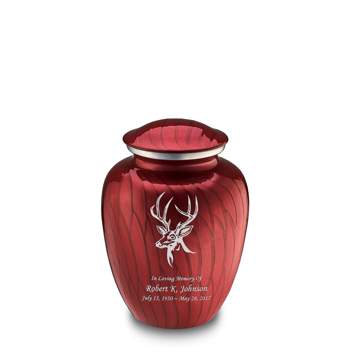 Medium Embrace Pearl Candy Red Deer Cremation Urn