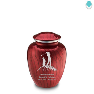 Medium Embrace Pearl Candy Red Golf Cremation Urn
