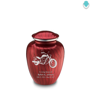 Medium Embrace Pearl Candy Red Motorcycle Cremation Urn