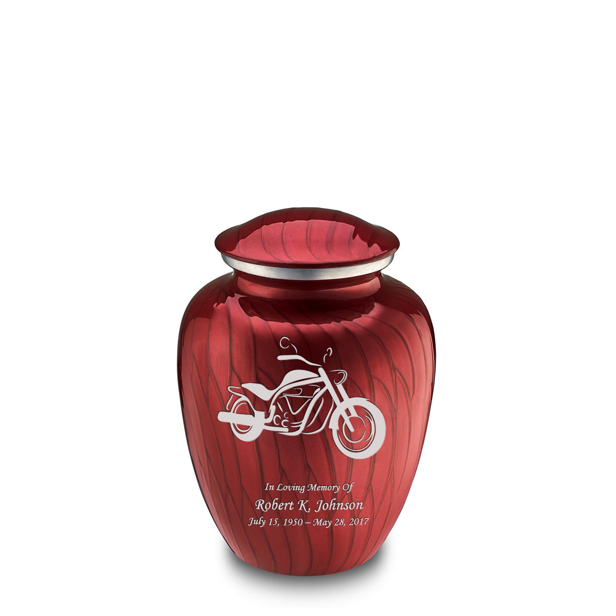 Medium Embrace Pearl Candy Red Motorcycle Cremation Urn