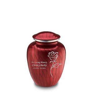 Medium Embrace Pearl Candy Red Rose Cremation Urn