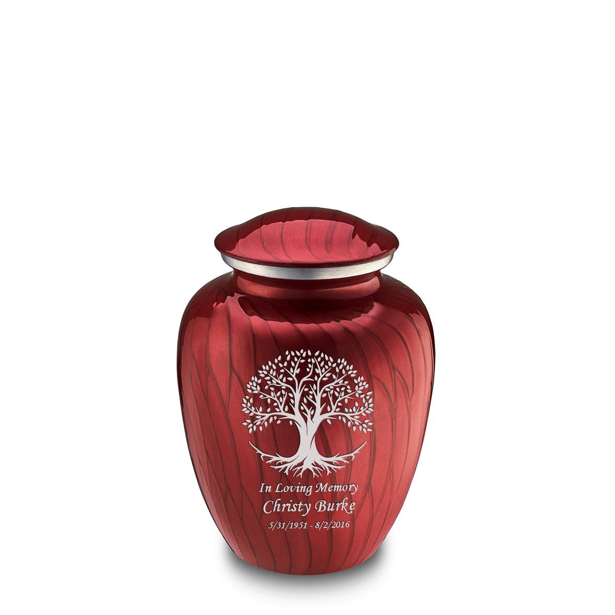 Medium Embrace Pearl Candy Red Tree of Life Cremation Urn
