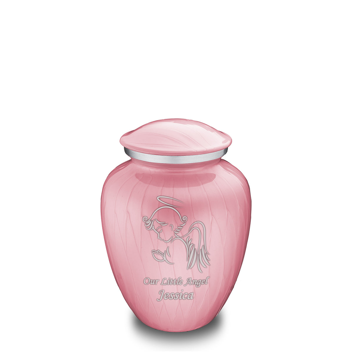 Medium Embrace Pearl Pink Angel Cremation Urn
