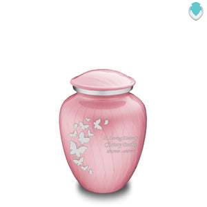 Medium Embrace Pearl Light Pink Butterfly Cremation Urn