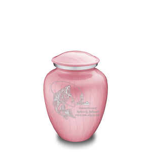 Medium Embrace Pearl Light Pink Fishing Cremation Urn