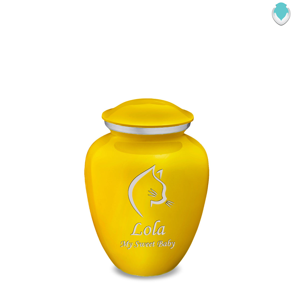 Medium Embrace Yellow Cat Pet Cremation Urn
