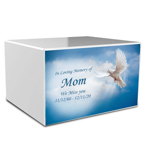 Custom Printed Heritage Flying Dove Wood Box Cremation Urn
