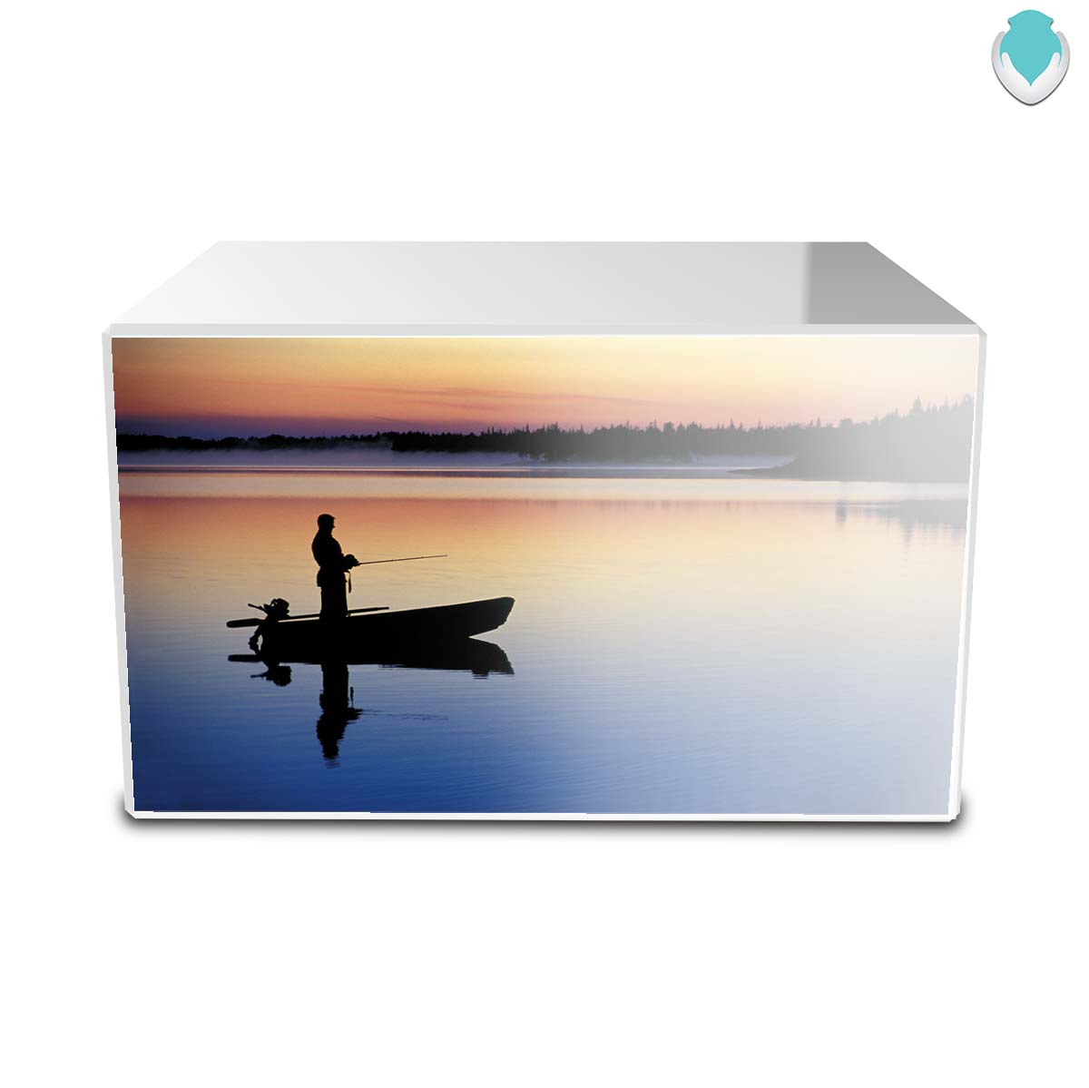 Custom Printed Heritage Fishing Wood Box Cremation Urn
