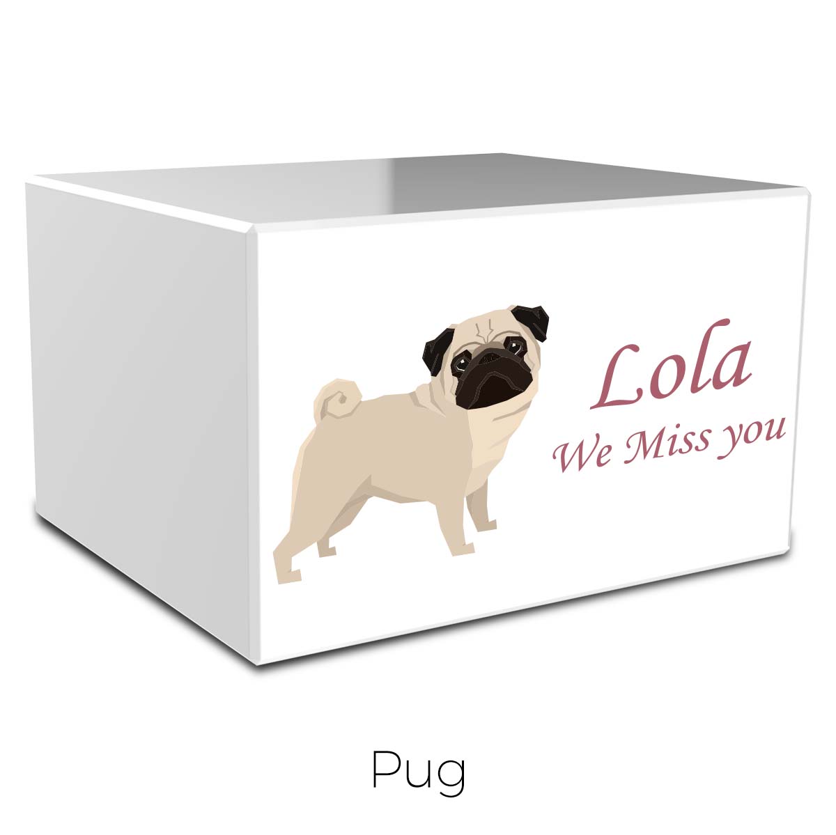 Custom Printed Heritage Dog Breed Wood Box Cremation Urn