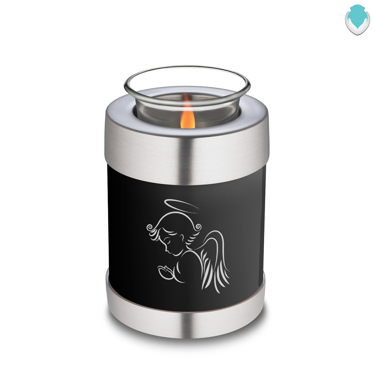 Candle Holder Embrace Black Angel Cremation Urn
