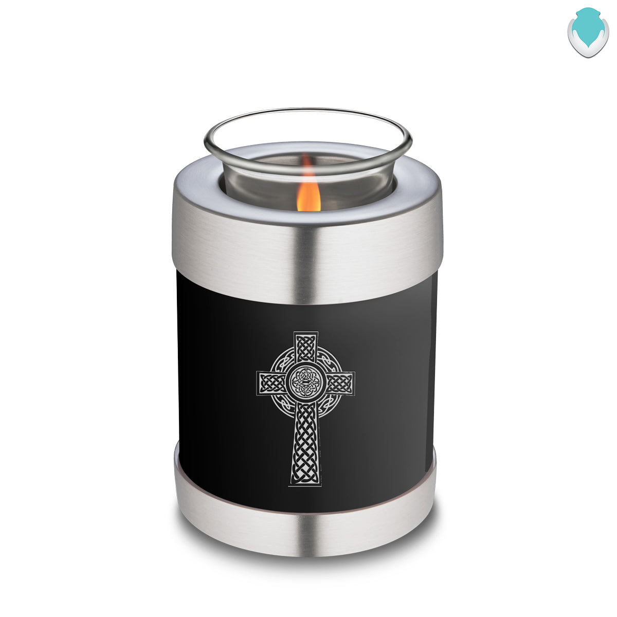 Candle Holder Embrace Black Celtic Cross Cremation Urn