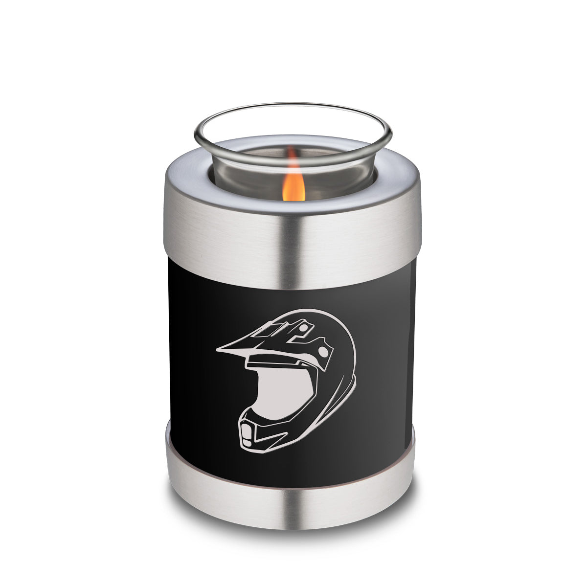 Candle Holder Embrace Black Dirt Bike Cremation Urn