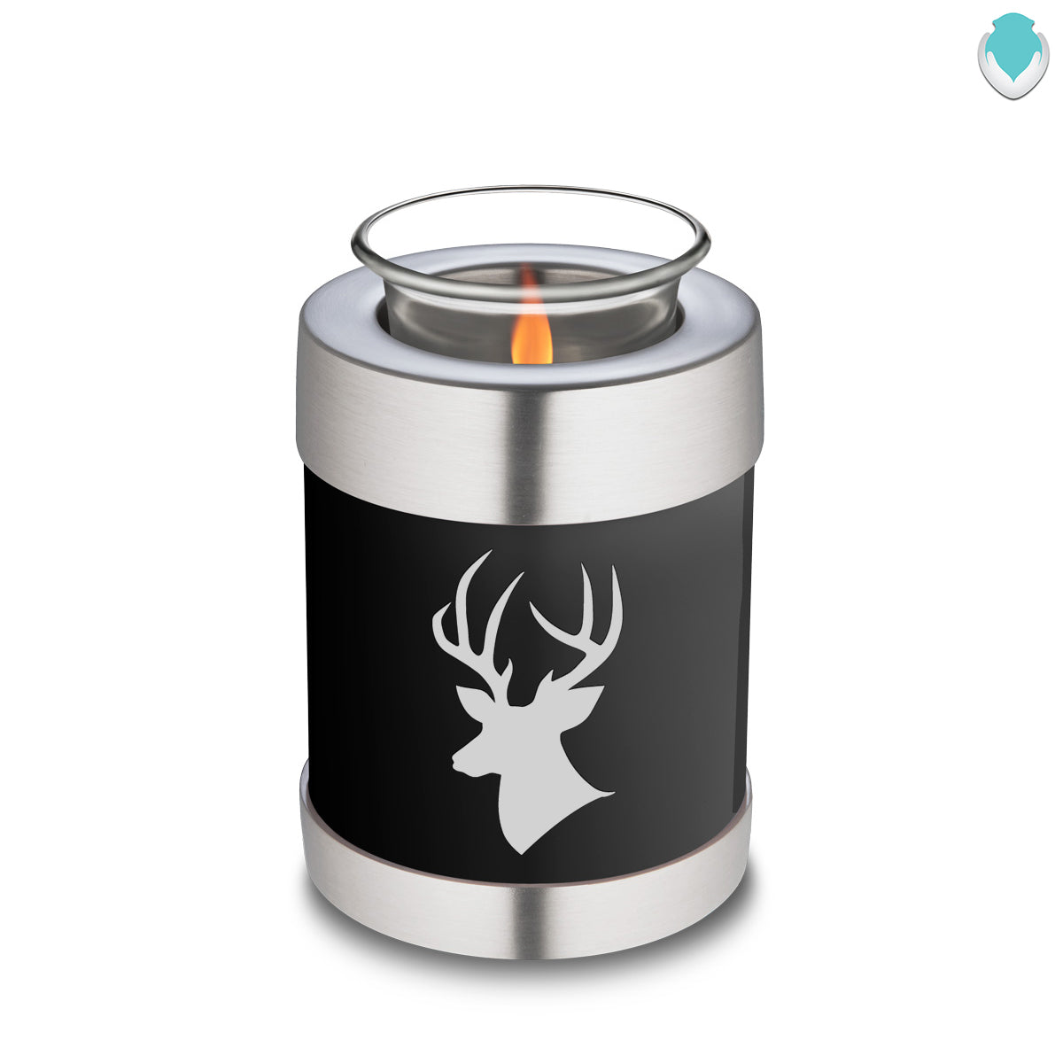 Candle Holder Embrace Black Deer Cremation Urn
