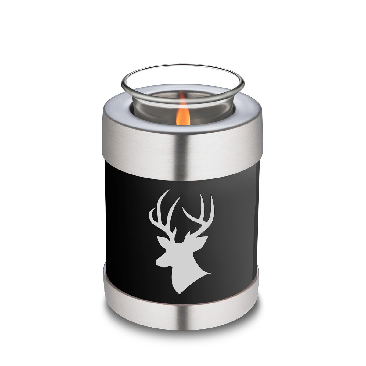Candle Holder Embrace Black Deer Cremation Urn