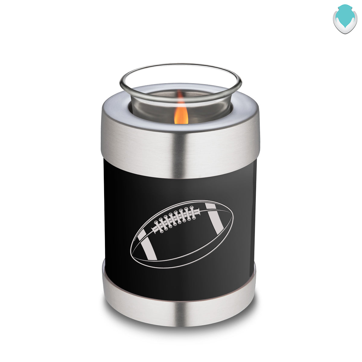 Candle Holder Embrace Black Football Cremation Urn