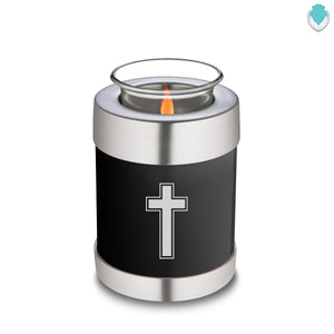 Candle Holder Embrace Black Simple Cross Cremation Urn