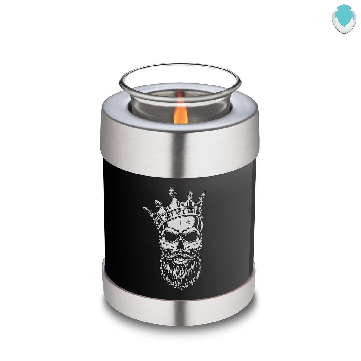 Candle Holder Embrace Black Skull Cremation Urn