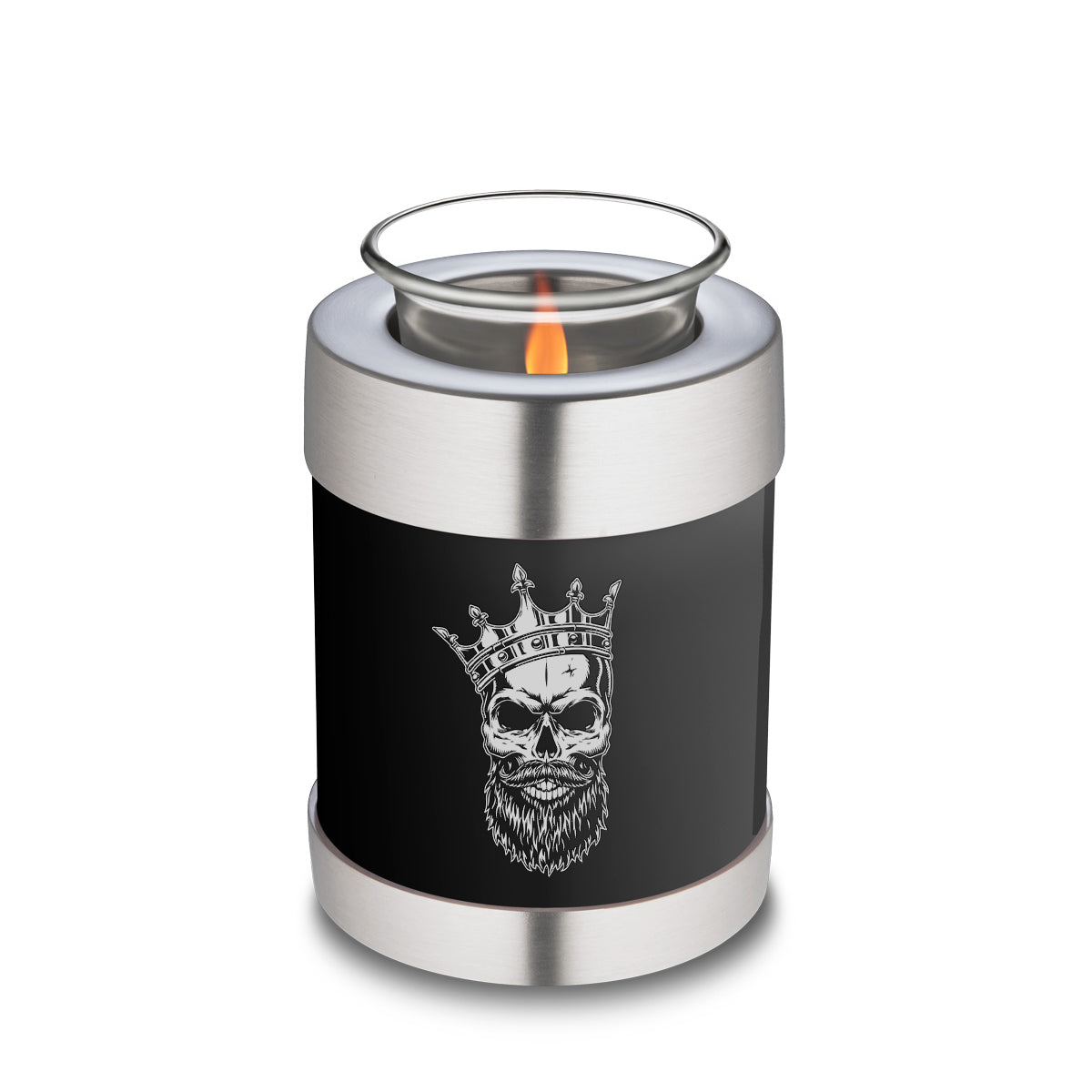 Candle Holder Embrace Black Skull Cremation Urn