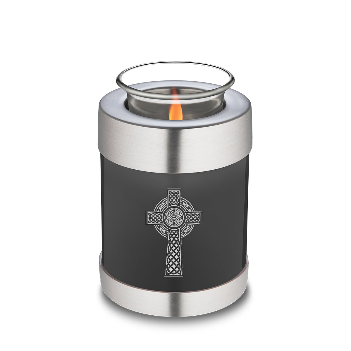 Candle Holder Embrace Charcoal Celtic Cross Cremation Urn