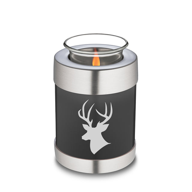 Candle Holder Embrace Charcoal Deer Cremation Urn