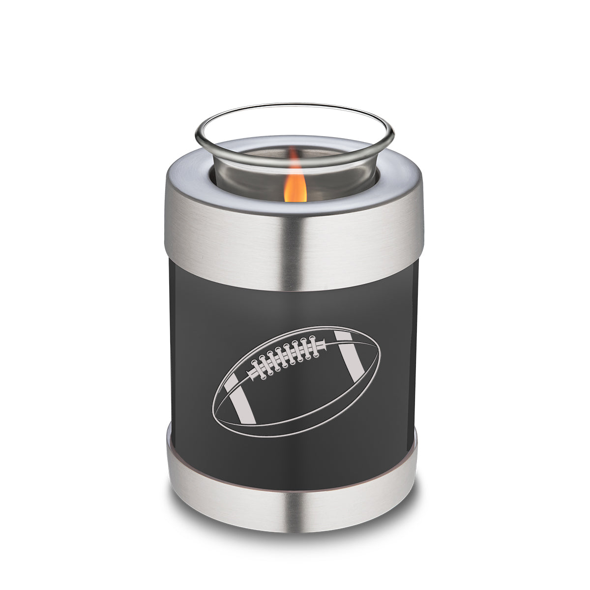 Candle Holder Embrace Charcoal Football Cremation Urn