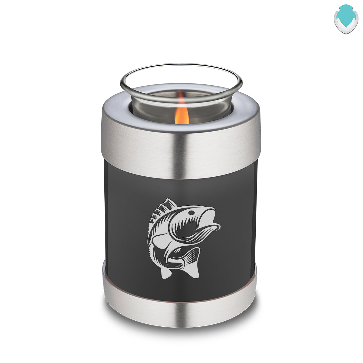 Candle Holder Embrace Charcoal Fishing Cremation Urn
