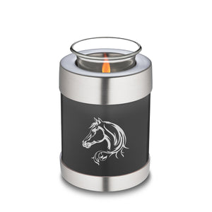 Candle Holder Embrace Charcoal Horse Cremation Urn