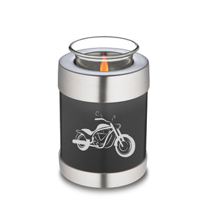 Candle Holder Embrace Charcoal Motorcycle Cremation Urn