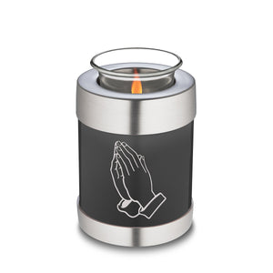 Candle Holder Embrace Charcoal Praying Hands Cremation Urn
