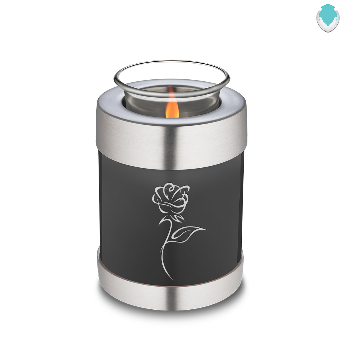 Candle Holder Embrace Charcoal Rose Cremation Urn