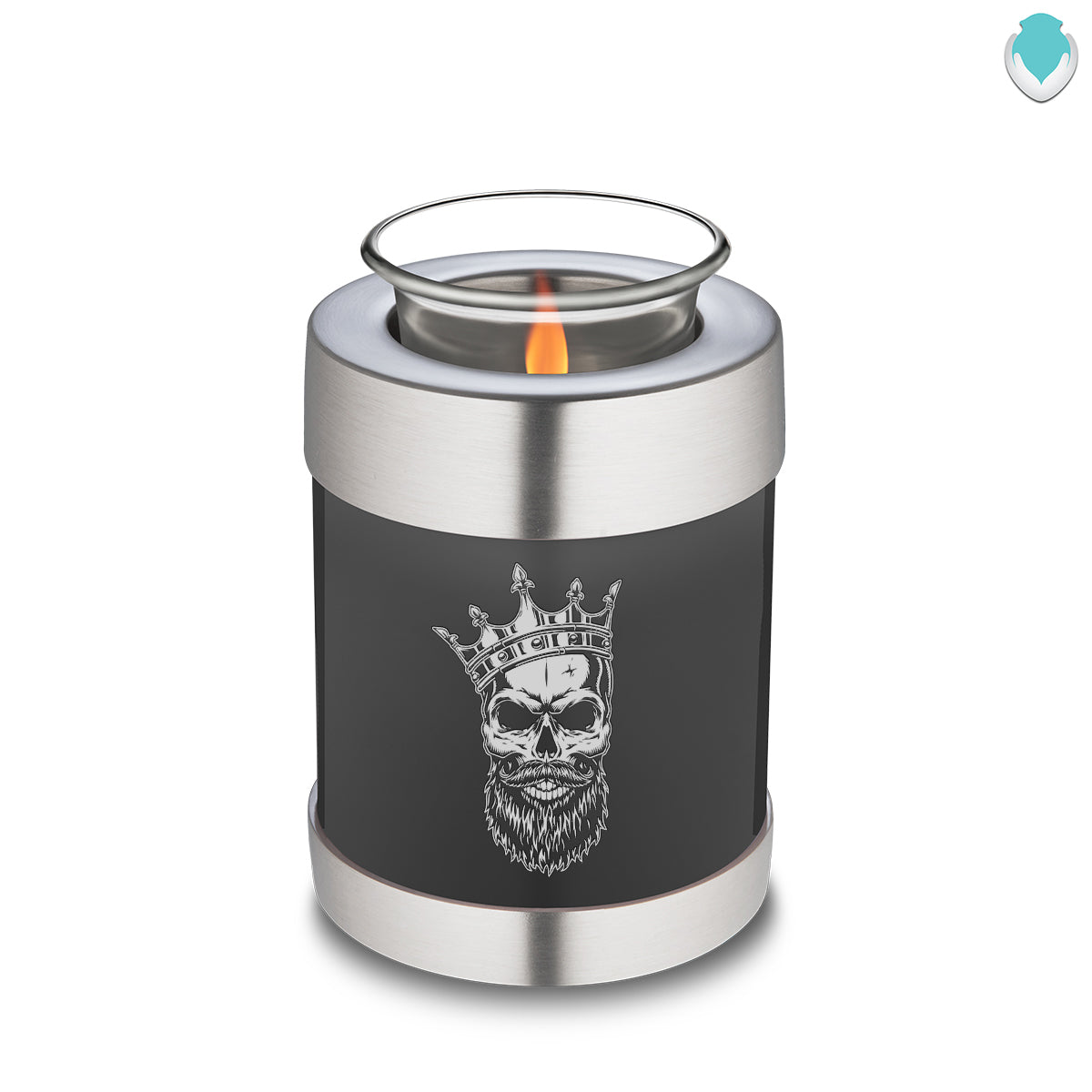 Candle Holder Embrace Charcoal Skull Cremation Urn