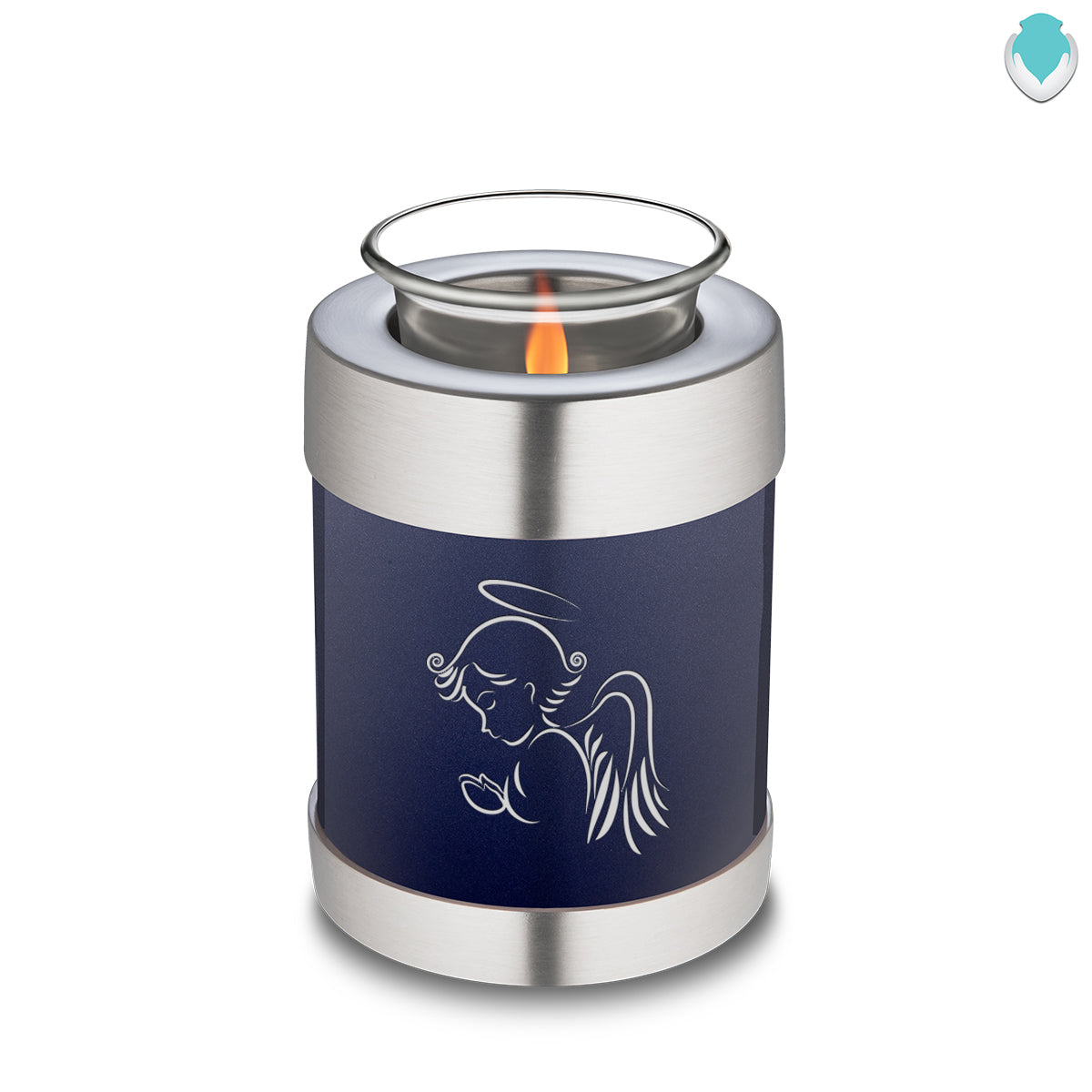 Candle Holder Embrace Cobalt Blue Angel Cremation Urn