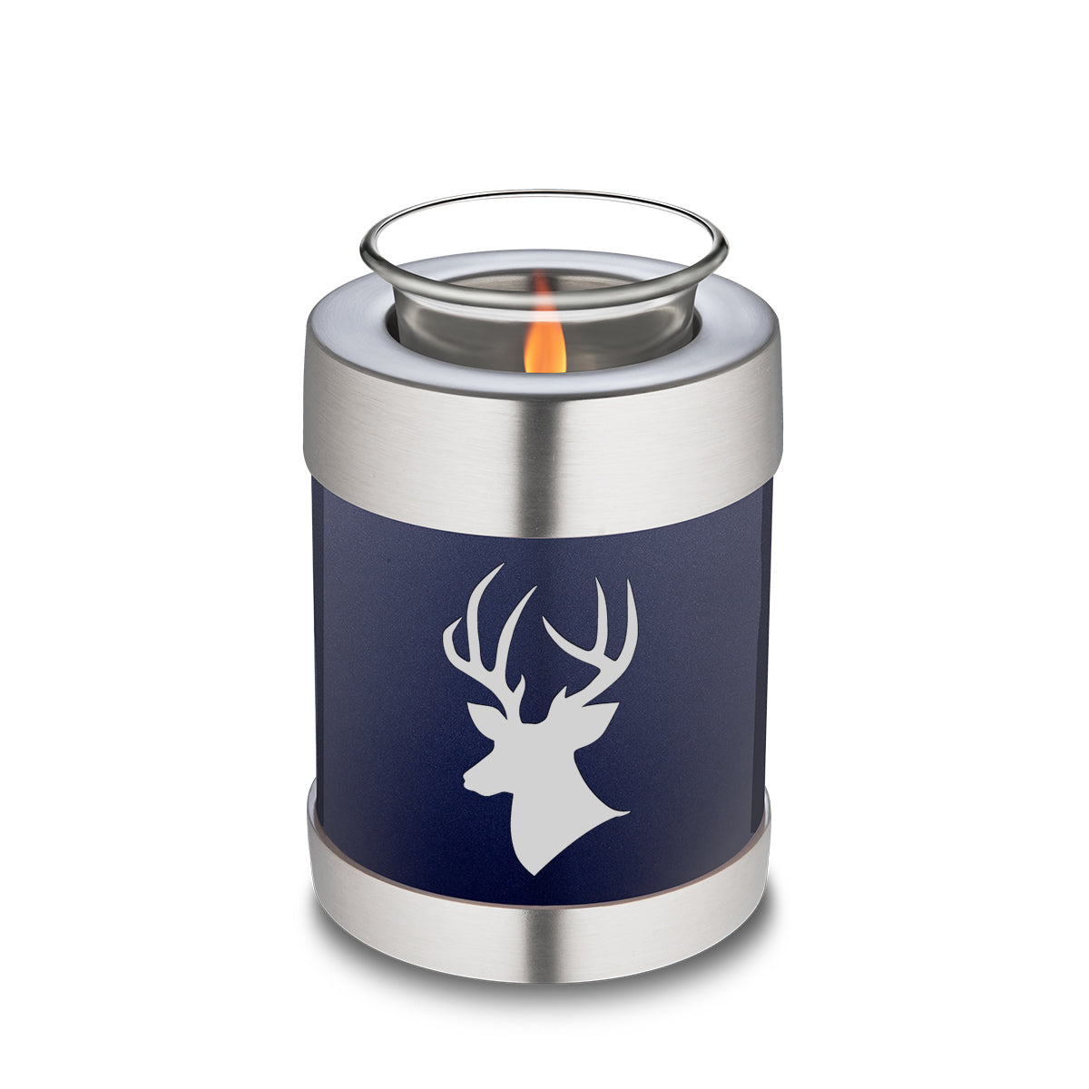 Candle Holder Embrace Cobalt Blue Deer Cremation Urn