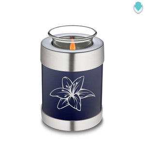 Candle Holder Embrace Cobalt Blue Lily Cremation Urn