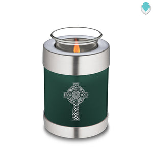 Candle Holder Embrace Green Celtic Cross Cremation Urn