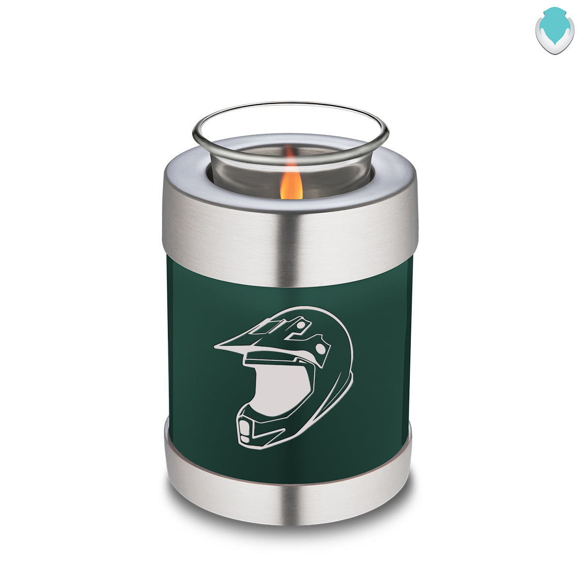 Candle Holder Embrace Green Dirt Bike Cremation Urn