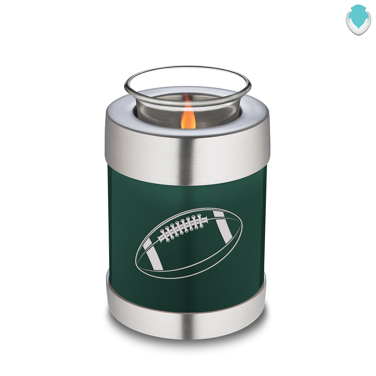 Candle Holder Embrace Green Football Cremation Urn