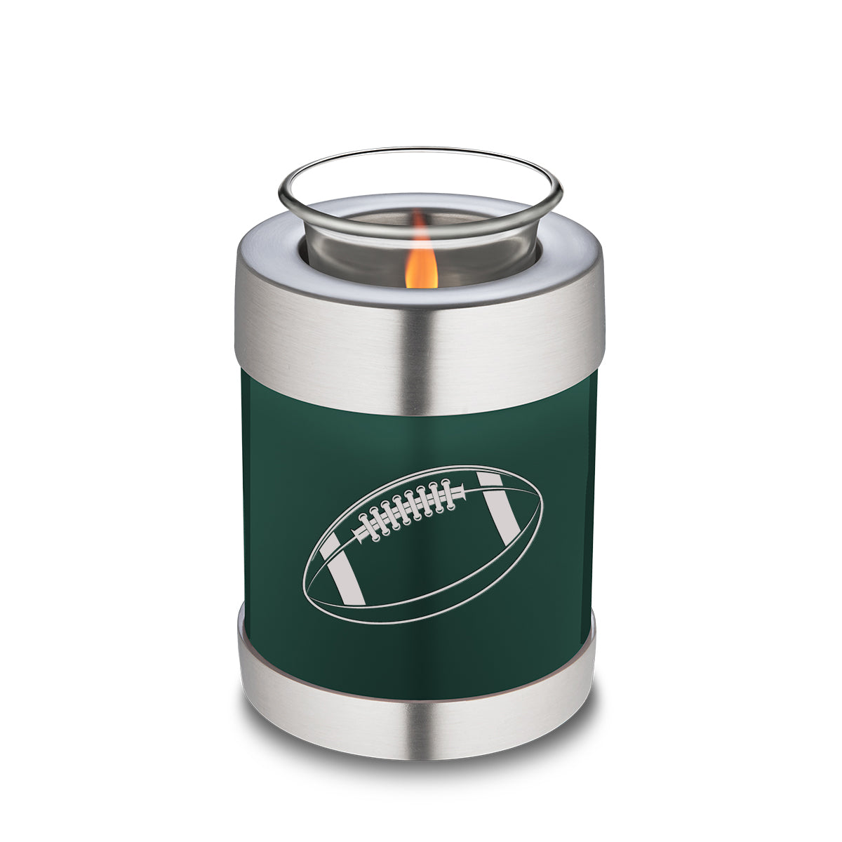 Candle Holder Embrace Green Football Cremation Urn