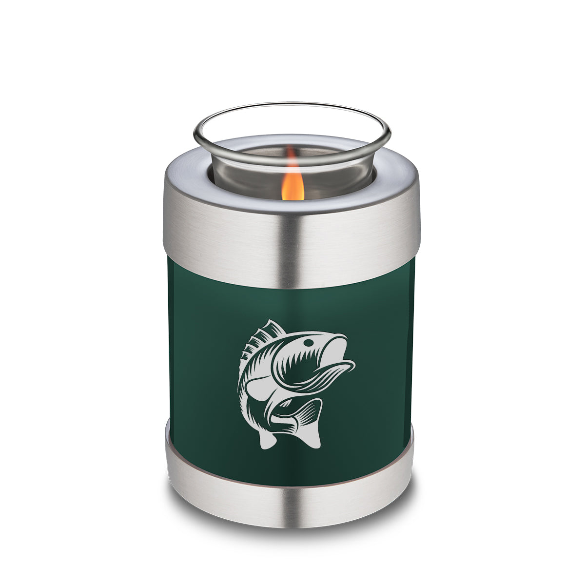 Candle Holder Embrace Green Fishing Cremation Urn